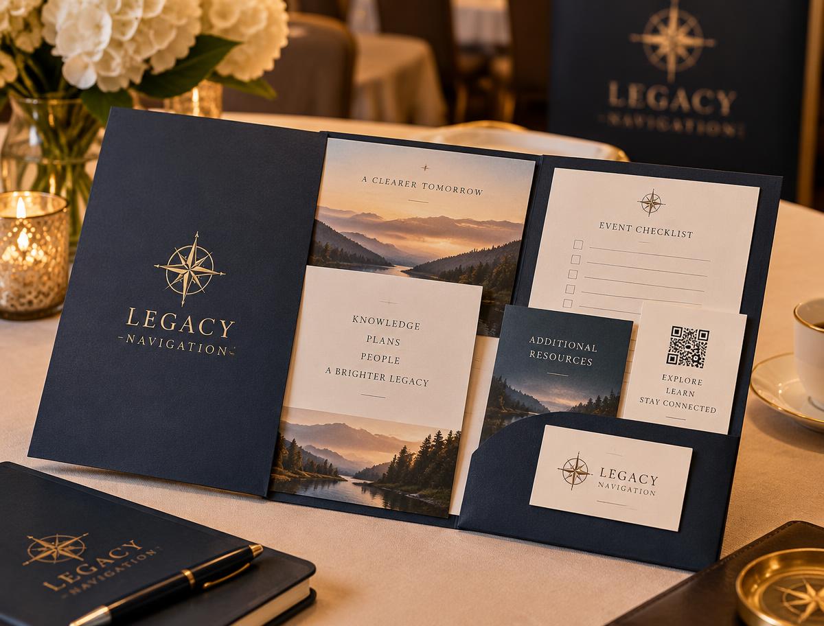 Premium Legacy Navigation attendee folder with approved partner materials